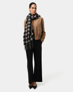 Forcast Dena Checked Scarf S08 Black & Brown Sale