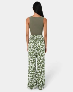 Forcast Devin Ribbed Singlet Top Vintage Khaki