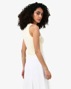 Forcast Devon Cotton Blend Singlet Butter Discount
