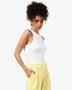 Forcast Devon Cotton Blend Singlet White