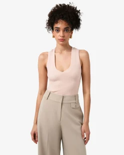 Forcast Devon V-neck Singlet Nude Pink Online