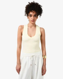 Forcast Devon V-neck Singlet Butter Best