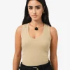 Forcast Devon V-neck Singlet Oat Best