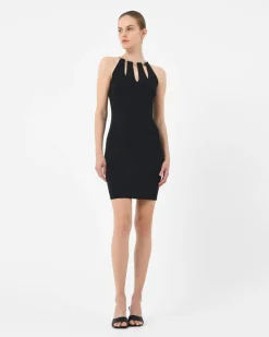 Forcast Diwa Chain Strap Knit Dress Black Hot