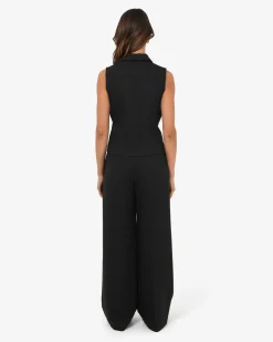 Forcast Dolly Collared Vest Black Sale