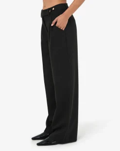 Forcast Dolly Pleated Wide Leg Pants Black Hot
