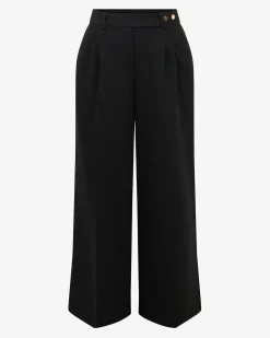 Forcast Dolly Pleated Wide Leg Pants Black Hot