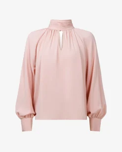 Forcast Edina Long Sleeve Blouse Blush Pink Sale