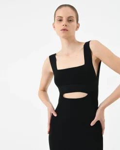 Forcast Elia Cutout Knit Dress Black Clearance
