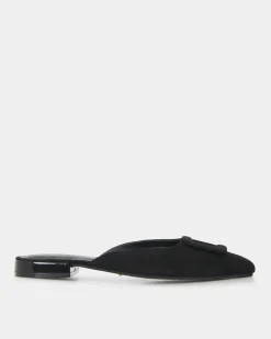 Forcast Elizabella Leather Mules Black Clearance