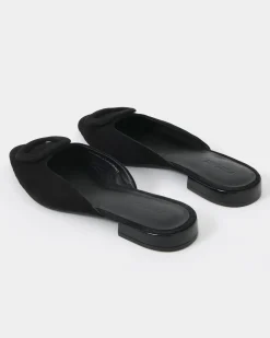 Forcast Elizabella Leather Mules Black Clearance
