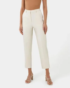 Forcast Elka Straight Leg Pants Ecru Hot
