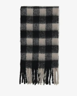 Forcast Elle Checked Scarf S09 Black Beige Hot