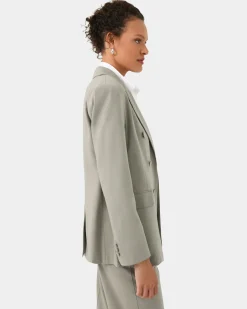 Forcast Emani Double Breasted Blazer Light Khaki Best