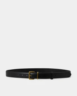 Forcast Emmalyn Leather Belt Black Clearance