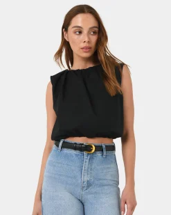 Forcast Ericka Leather Belt Black Discount