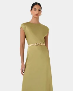 Forcast Evolet Stretch Metal Belt Gold New