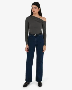 Forcast Felicha Asymmetric Top Charcoal