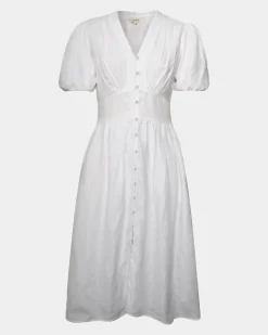 Forcast Fernanda Linen Dress White Sale