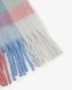 Forcast Finnley Checked Scarf Blue Multi New