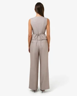 Forcast Fitzroy Belted Vest Oyster Beige Outlet