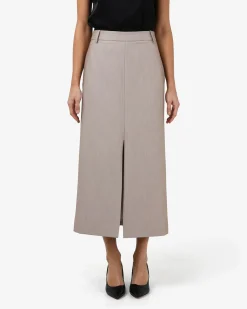 Forcast Fitzroy Column Skirt Oyster Beige Discount