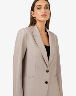 Forcast Fitzroy Single Breasted Blazer Oyster Beige Best
