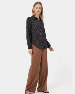Forcast Freya Chain Print Blouse Navy Discount