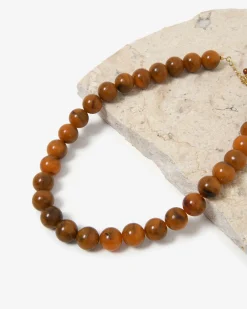 Forcast Gia Boho Resin Necklace Brown Hot