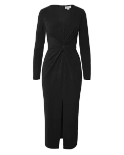 Forcast Giada Twist Knit Glitter Dress Black Outlet