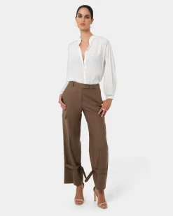 Forcast Giorga Lace Trim Blouse Ivory New
