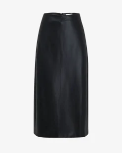 Forcast Giselle Panel Pu Skirt Black Hot