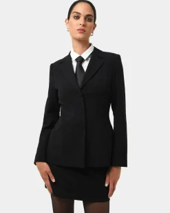 Forcast Gordon Hourglass Blazer Black New