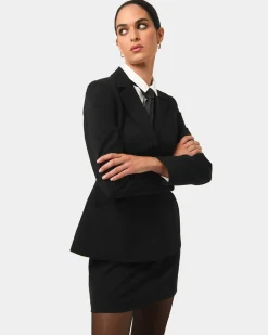 Forcast Gordon Hourglass Blazer Black New