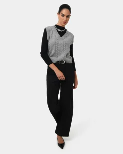 Forcast Gordon Straight Leg Pants Black New