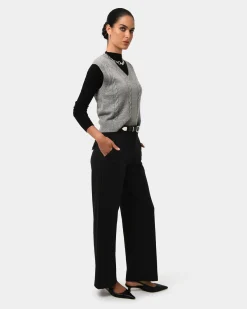 Forcast Gordon Straight Leg Pants Black New