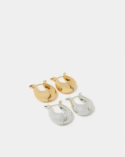 Forcast Goulbury Hoop Earrings Gold Clearance