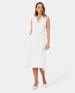 Forcast Goulbury Midi Dress Ivory Hot