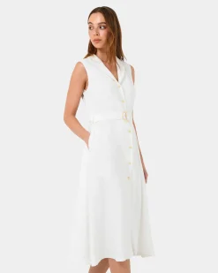 Forcast Goulbury Midi Dress Ivory Hot