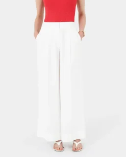 Forcast Goulbury Wide Leg Pants Ivory Clearance
