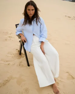 Forcast Goulbury Wide Leg Pants Ivory Clearance