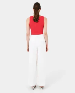 Forcast Goulbury Wide Leg Pants Ivory Clearance