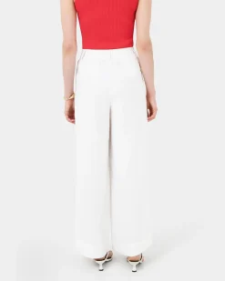 Forcast Goulbury Wide Leg Pants Ivory Clearance