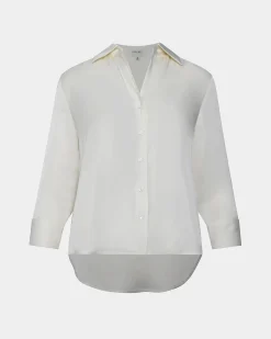Forcast Hailee 3/4 Sleeve Satin Blouse Cream Hot