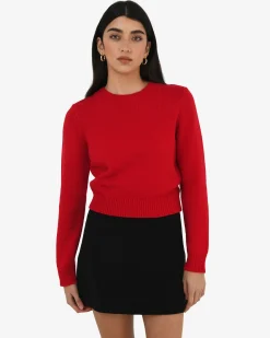 Forcast Hayes Wool Blend Jumper Red Clearance