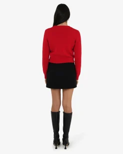 Forcast Hayes Wool Blend Jumper Red Clearance