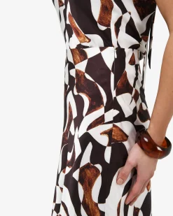 Forcast Hazel Printed A-line Skirt Brown Retro Best
