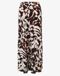 Forcast Hazel Printed A-line Skirt Brown Retro Best