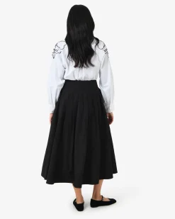 Forcast Heira Pleated Midi Skirt Black Discount