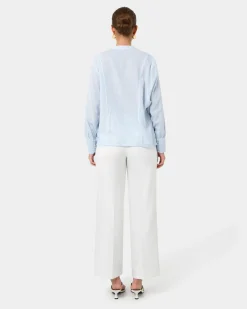 Forcast Helena Draped Sleeve Blouse Pastel Blue Hot
